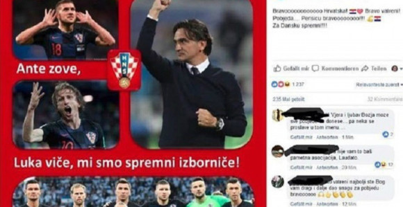 Čestitka sa ustaškom pjesmom 