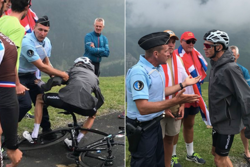 Какав гаф: Полицијац оборио шампиона Тур д'Франса!
