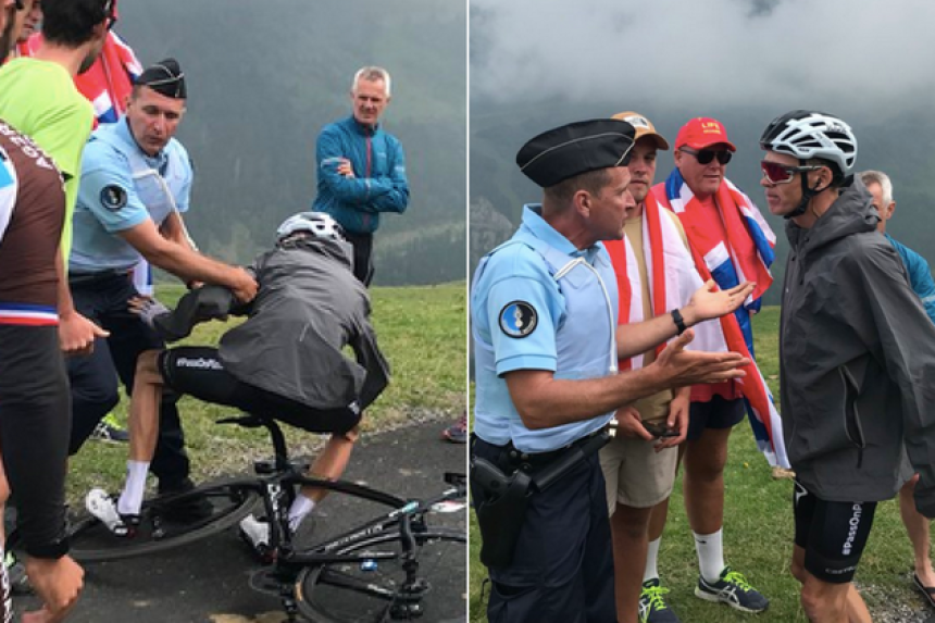 Kakav gaf: Policijac oborio šampiona Tur d'Fransa!