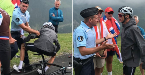 Какав гаф: Полицијац оборио шампиона Тур д'Франса!