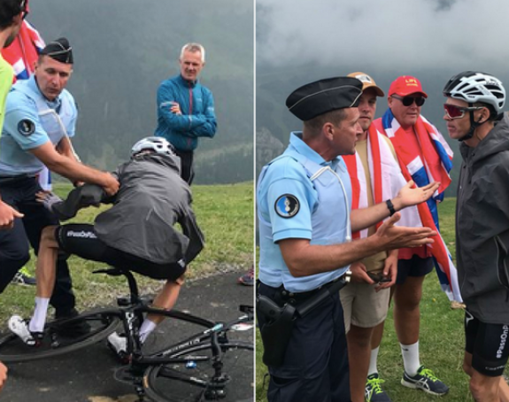 Kakav gaf: Policijac oborio šampiona Tur d'Fransa!