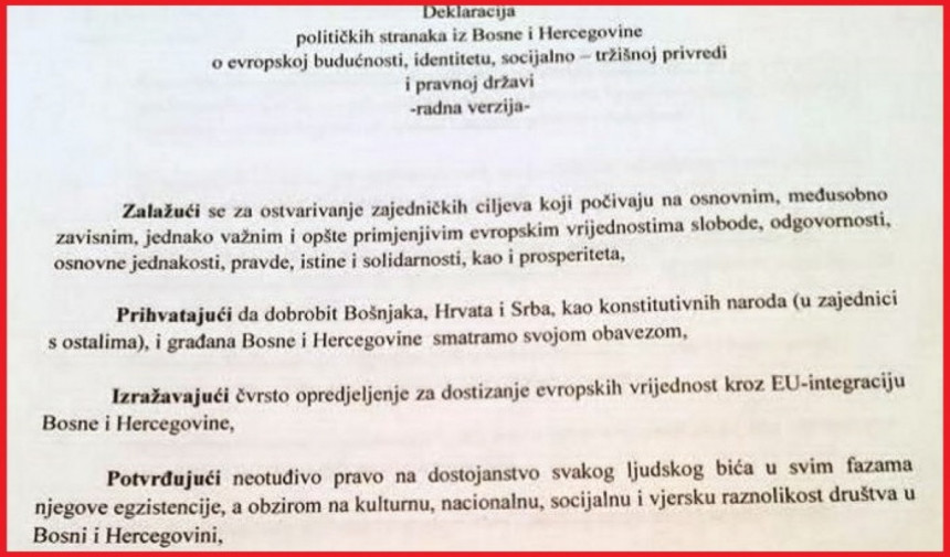 Deklaracija o evrop. budućnosti BiH