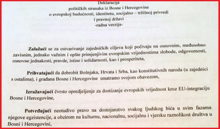 Deklaracija o evrop. budućnosti BiH