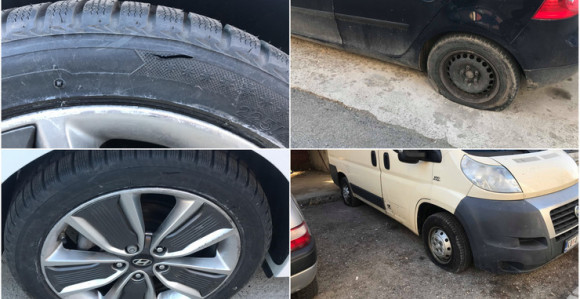 Isječene gume na 70 automobila