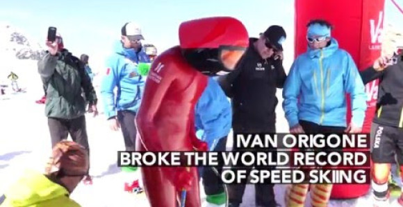 Видео: Да се најежиш! Италијан оборио рекорд јурећи на скијама 255 км/х!