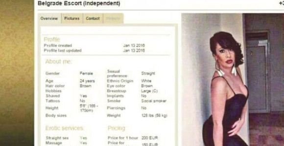 Profesorica na sajtu elitne prostitucije