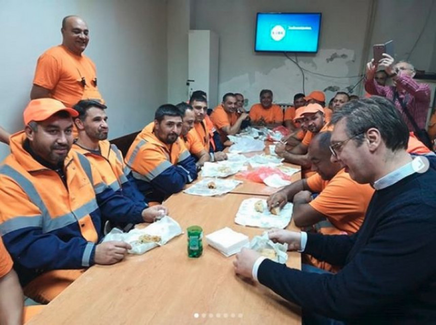 Vučić obišao radnike JKP "Gradska čistoća" 