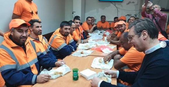 Vučić obišao radnike JKP "Gradska čistoća" 