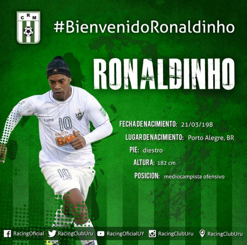 Роналдињо наставља у Уругвају!
