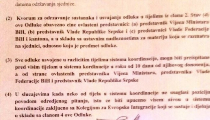 Detalji sporazuma Izetbegovića i Dodika o mehanizmu koordinacije